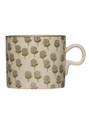 Hand-Stamped Stoneware Mug