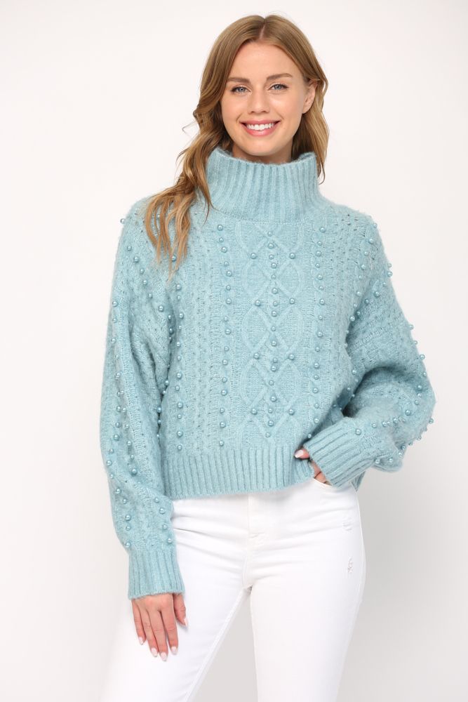Faux Pearl Sweater